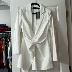 Lioness Size Small Mini Blazer Wrap Dress in White NWT